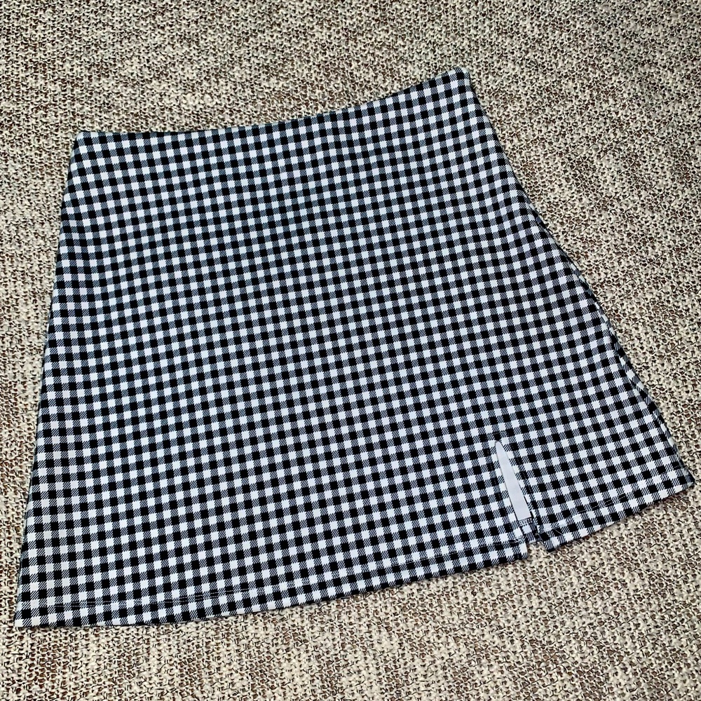 Black and White Gingham Mini Skirt